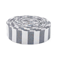 Load image into Gallery viewer, Quilt Binding Tula Pink Tent Stripe Fog Gray 1 1/4" Single Fold