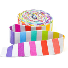 Load image into Gallery viewer, Quilt Binding Tula Pink Disco Stripe Whisper Grey Rainbw 1 1/4" Single Fold