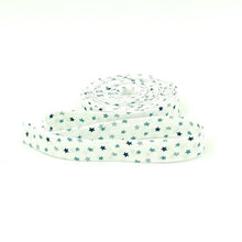 Load image into Gallery viewer, Double Fold Bias Tape 1/2'' Baby Boy Stars Blue White