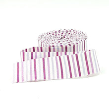Load image into Gallery viewer, Quilt Binding Grape and White Stripe 1 1/4" Single Fold