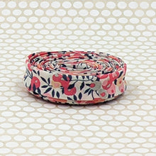Load image into Gallery viewer, Double Fold Bias Tape 1/2'' Liberty of London Tana Lawn Wiltshire Blossom Pink/Blue