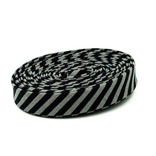 Load image into Gallery viewer, Double Fold 1/2" Bias Tape Tone on Tone Black Gray Stripe Binding
