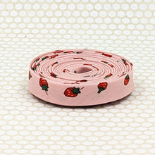 Load image into Gallery viewer, Double Fold 1/2'' Bias Tape Strawberries Pink