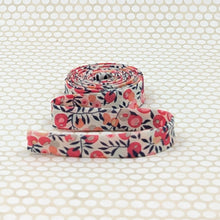 Load image into Gallery viewer, Double Fold Bias Tape 1/2'' Liberty of London Tana Lawn Wiltshire Blossom Pink/Blue