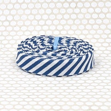 Load image into Gallery viewer, Double Fold Bias Tape Navy Blue & White Stripe Binding