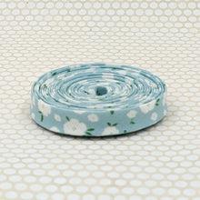 Load image into Gallery viewer, Double Fold 1/2'' Bias Tape Posies Light Blue White
