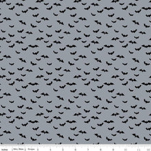 Load image into Gallery viewer, Bad to the Bone Bats Gray Black Riley Blake Designs Half Yards