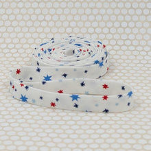 Load image into Gallery viewer, Double Fold 1/2'' Bias Tape Firecracker Red White Blue Patriotic Binding