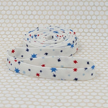 Load image into Gallery viewer, Double Fold 1/2'' Bias Tape Firecracker Red White Blue Patriotic Binding