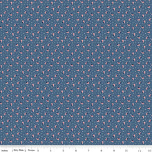 Load image into Gallery viewer, Tiny American Flags Navy Half Yard