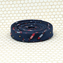 Load image into Gallery viewer, Double Fold 1/2'' Bias Tape Rockets Red White Blue Patriotic Binding