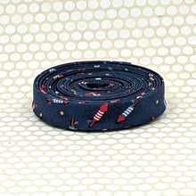 Load image into Gallery viewer, Double Fold 1/2'' Bias Tape Rockets Red White Blue Patriotic Binding