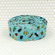 Load image into Gallery viewer, Quilt Binding Happy Haven Bug Life Aqua 1 1/4'' Single Fold
