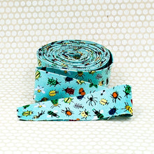 Load image into Gallery viewer, Quilt Binding Happy Haven Bug Life Aqua 1 1/4'' Single Fold