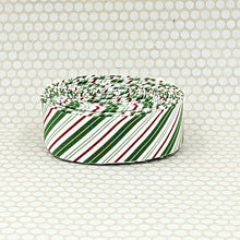 Load image into Gallery viewer, Quilt Binding Merry Little Christmas Stripe Cream 1 1/4" Single Fold