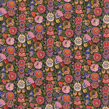 Load image into Gallery viewer, Liberty of London 1/2" Double Fold Bias Tape Begonia Black