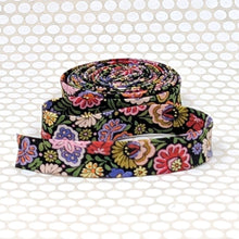 Load image into Gallery viewer, Liberty of London 1/2" Double Fold Bias Tape Begonia Black