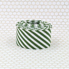 Load image into Gallery viewer, Bias Quilt Binding Clover Green White Stripe 1 1/4" Single Fold