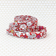 Load image into Gallery viewer, Double Fold Bias Tape 1/2'' Liberty of London Tana Lawn June's Meadow Red