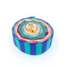 Load image into Gallery viewer, Quilt Binding Tula Pink Mixed Tent Stripe 1 1/4" Single Fold Binding Scrappy Binding