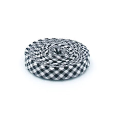 Load image into Gallery viewer, Bias Tape 1/8'' Gingham Navy Blue & White