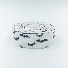 Load image into Gallery viewer, Quilt Binding Bad to the Bone Bats White Black