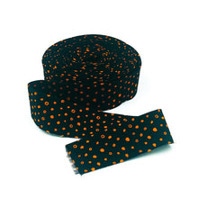 Load image into Gallery viewer, Quilt Binding Bad to the Bone Dots Black Orange
