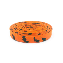 Load image into Gallery viewer, Double Fold Bias Tape 1/2'' Bad To The Bone Bats Orange Black