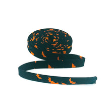 Load image into Gallery viewer, Double Fold Bias Tape 1/2'' Bad To The Bone Bats Black Orange