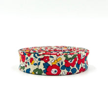 Load image into Gallery viewer, Double Fold Bias Tape 1/2&#39;&#39; Wide Liberty of London Tana Lawn Betsy Ann Red 3 Yards
