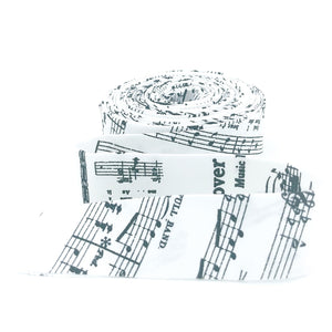 Quilt Binding Journal Basics Music Scores White Single Fold 1 1/4" Binding