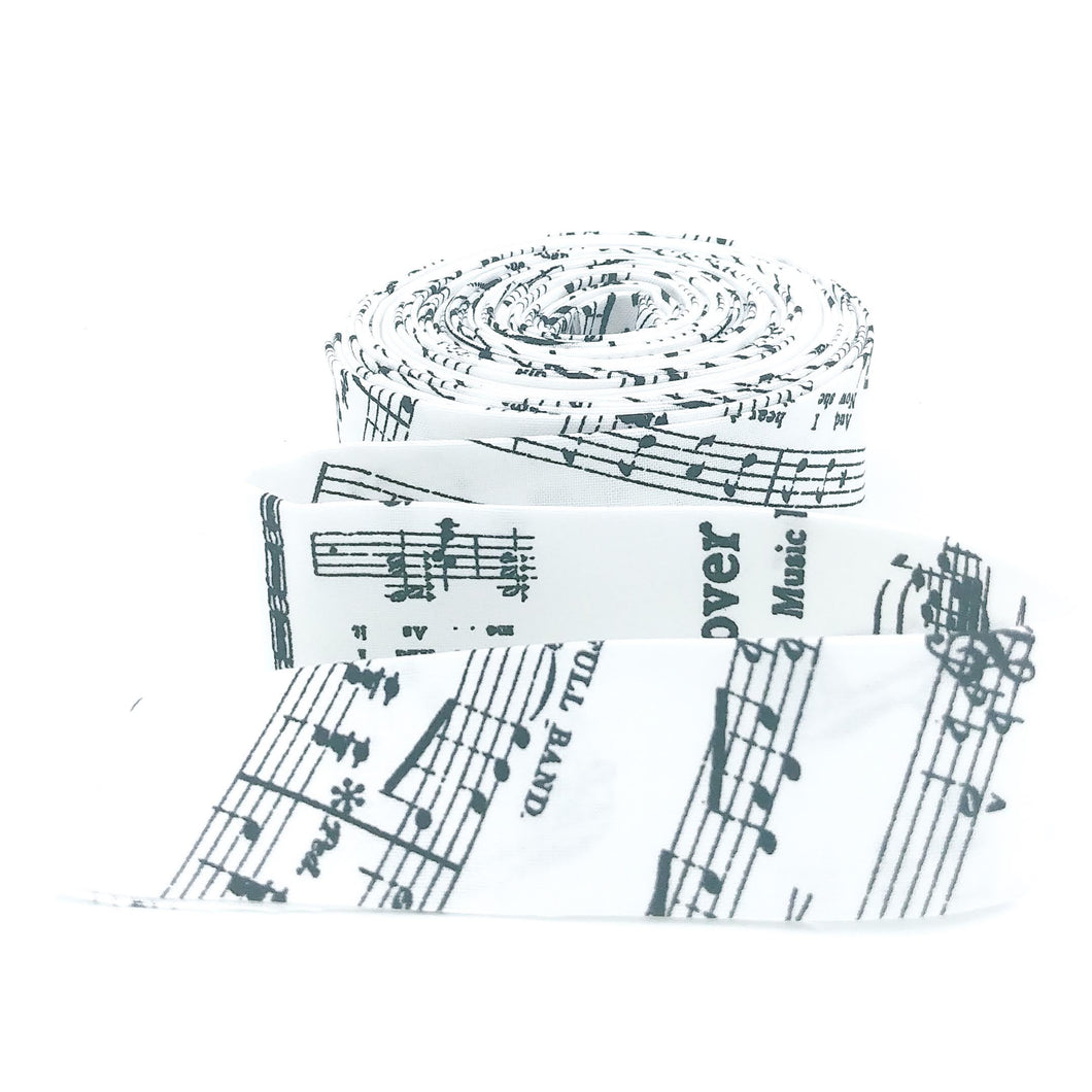 Quilt Binding Journal Basics Music Scores White Single Fold 1 1/4