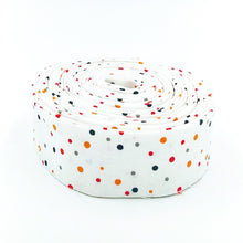 Load image into Gallery viewer, Quilt Binding Hey Bootiful Halloween Dots Off White 1 1/4&quot; Single Fold Binding My Mind&#39;s Eye
