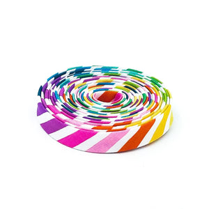 Double Fold Bias Tape 1/2'' Make Rainbow Stripe White Bias Binding