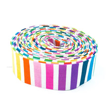 Load image into Gallery viewer, Quilt Binding Make Rainbow Stripe White 1 1/4&quot; Single Fold Binding
