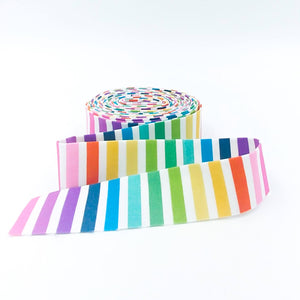 Quilt Binding Make Rainbow Stripe White 1 1/4" Single Fold Binding