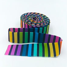 Load image into Gallery viewer, Quilt Binding Make Rainbow Stripe Black 1 1/4&quot; Single Fold Binding
