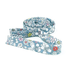 Load image into Gallery viewer, Double Fold Bias Tape 1/2&#39;&#39; Wide Liberty of London Tana Lawn June&#39;s Meadow Grey 3 Yards Bias Binding
