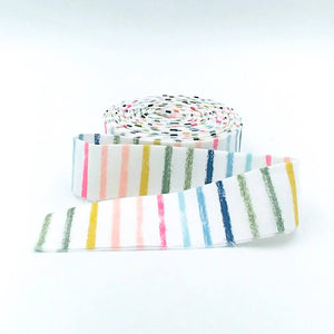 Quilt Binding Brush Rainbow Stripe Ivory 1 1/4" Single Fold Binding A Day In The Life Echo Park