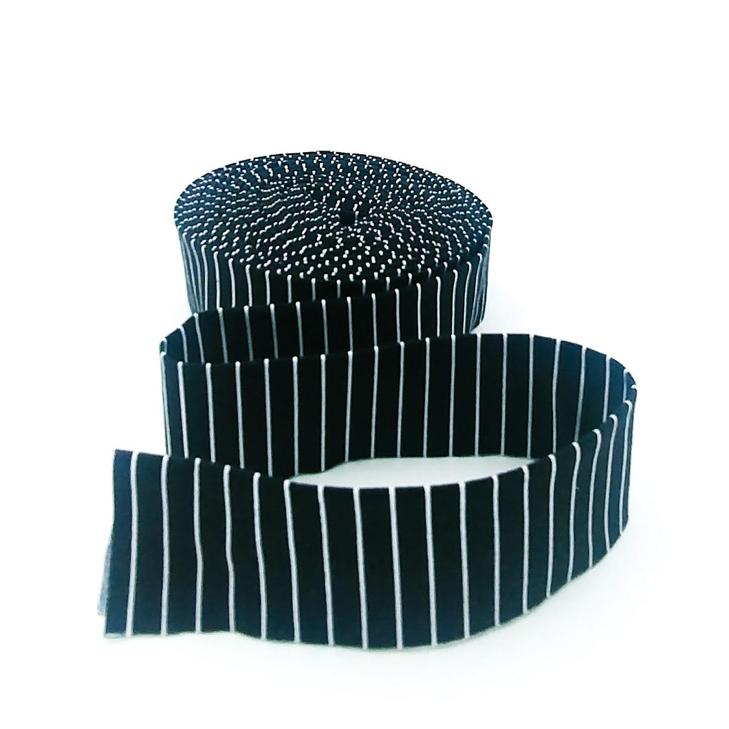 Quilt Binding Black Tie Pinstripe Black and White 1 1/4