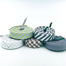 Load image into Gallery viewer, Double Fold Bias Tape 1/2&#39;&#39; Petites Gray &amp; White Options 5 Piece Group #34
