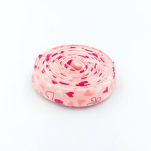 Load image into Gallery viewer, Double Fold Bias Tape 1/2&#39;&#39; I Love Us Hearts and Flowers Pink  Bias Binding Sandy Gervais
