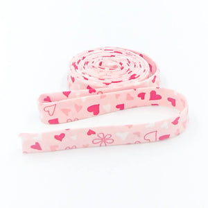 Double Fold Bias Tape 1/2'' I Love Us Hearts and Flowers Pink  Bias Binding Sandy Gervais