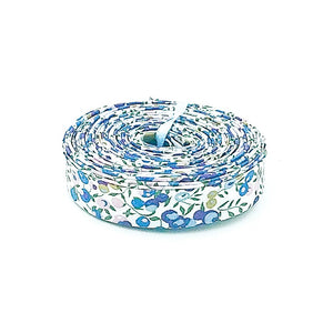 Double Fold Bias Tape 1/2'' Wide Liberty of London Tana Lawn Wiltshire Bud Blue/ White 3 Yards