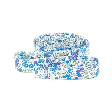 Load image into Gallery viewer, Double Fold Bias Tape 1/2&#39;&#39; Wide Liberty of London Tana Lawn Wiltshire Bud Blue/ White 3 Yards
