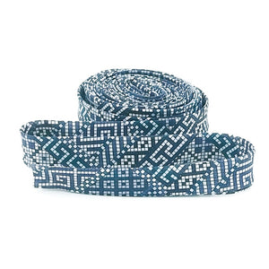 Double Fold Bias Tape 1/2'' Wide Liberty of London Tana Lawn Mosaics Navy Blue/Gray 3 Yards Bias Binding