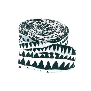 Quilt Binding Shark's Teeth Black & White 1 1/4" Single Fold Binding Kaffe Fassett