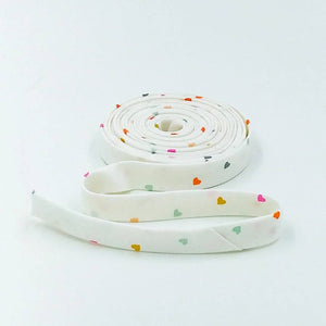 1/2'' Bias Tape Community Hearts Ivory Riley Blake Designs