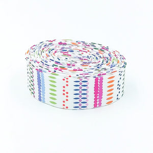 Quilt Binding Splendid Stripes White 1 1/4" Single Fold Binding Gabrielle Neil Design