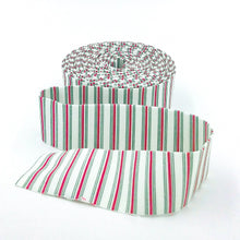 Load image into Gallery viewer, Quilt Binding Merry Little Christmas Stripe Cream 1 1/4&quot; Single Fold Binding My Mind&#39;s Eye
